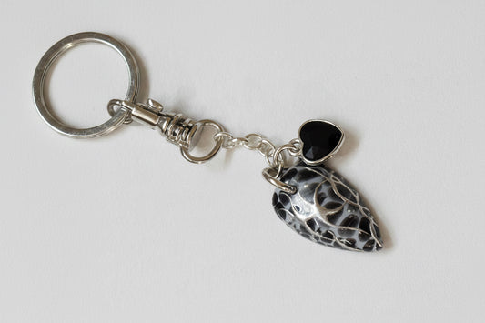 Obsidian Heart Keychain